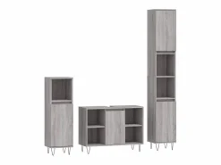 vidaxl Estantería Sobre Inodoro|Set de muebles de baño 3 pzas madera contrachapada sonoma
