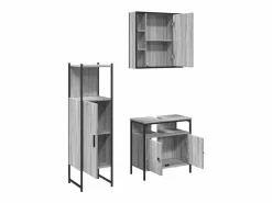 vidaxl Set de muebles de baño 3 pzas madera contrachapada sonoma Gris Best