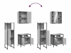 vidaxl Set de muebles de baño 3 pzas madera contrachapada sonoma Gris Best