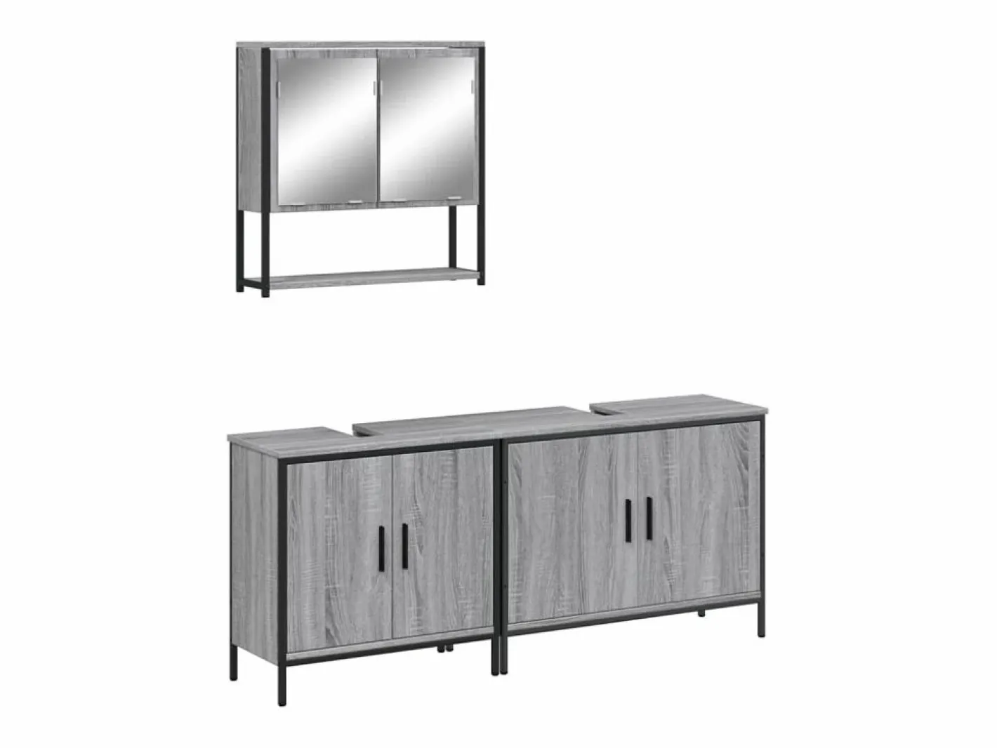 Set de muebles de baño 3 pzas madera contrachapada sonoma^vidaxl Sale