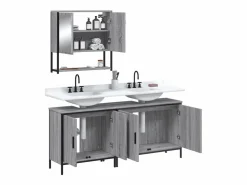 Set de muebles de baño 3 pzas madera contrachapada sonoma^vidaxl Sale
