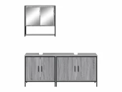 Set de muebles de baño 3 pzas madera contrachapada sonoma^vidaxl Sale