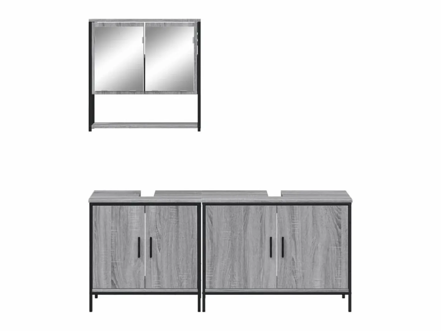 Set de muebles de baño 3 pzas madera contrachapada sonoma^vidaxl Sale