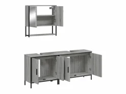 Set de muebles de baño 3 pzas madera contrachapada sonoma^vidaxl Sale