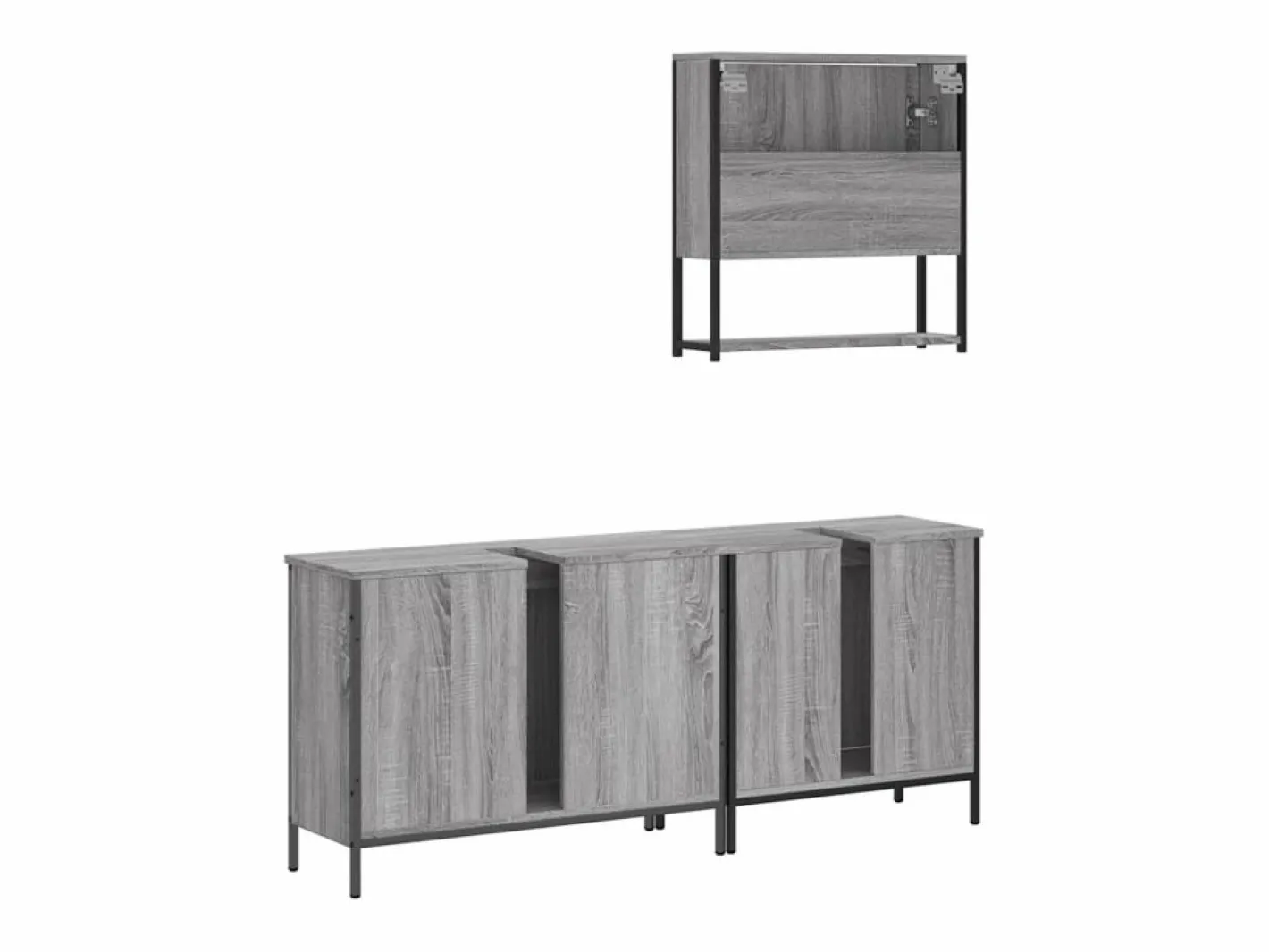 Set de muebles de baño 3 pzas madera contrachapada sonoma^vidaxl Sale