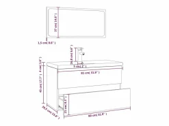 Set de muebles de baño madera contrachapada Sonoma^vidaxl
