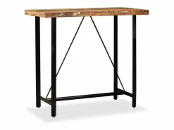 vidaxl Mesa Alta|Set de muebles de bar 5 piezas madera maciza reciclada