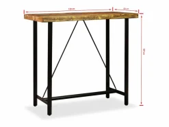 vidaxl Mesa Alta|Set de muebles de bar 5 piezas madera maciza reciclada
