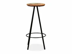 vidaxl Mesa Alta|Set de muebles de bar 5 piezas madera maciza reciclada