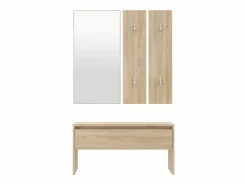 vidaxl Banco Y Pie De Cama|Banco Y Pie De Cama|Set de muebles de recibidor madera contrachapada roble Sonoma