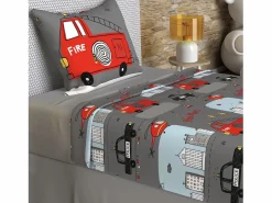 Soleil d'ocre Ropa De Cama|Juego De Sábanas|Set de sábanas 180x290 cm BOMBEROS , 100% algodón 57 hilos/cm2
