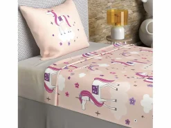Soleil d'ocre Set de sábanas 180x290 cm LISOcornios , 100% algodón 57 hilos/cm2 Rosa Best