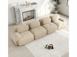 DripeX Sofá Modular|Set de Sofá Modular de Pana Acanalada: Pouf - 92.5x75x44cm -
