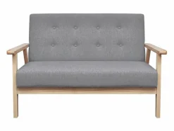 Clicnbuy Conjunto Sofás|Set de sofás de 2 piezas de tela claro