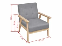 Clicnbuy Conjunto Sofás|Set de sofás de 2 piezas de tela claro