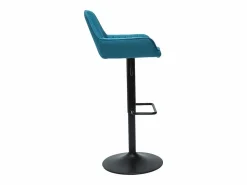 Miliboo Muebles De Bar|Taburete Alto|Set de 2 taburetes de cocina ajustables de diseño de tejido petróleo RONNIE