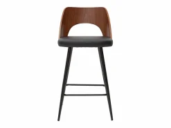 Miliboo Set de 2 taburetes de cocina de diseño negro y nogal 66,5 cm FALCOM Marru00f3n New