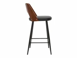 Miliboo Set de 2 taburetes de cocina de diseño negro y nogal 66,5 cm FALCOM Marru00f3n New