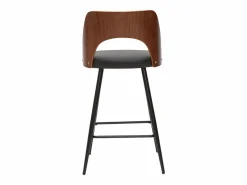 Miliboo Set de 2 taburetes de cocina de diseño negro y nogal 66,5 cm FALCOM Marru00f3n New