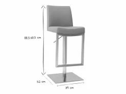 Miliboo Muebles De Bar|Taburete Alto|Set de 2 taburetes de cocina regulables es con acero cromado KYLE