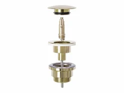 Set Lavabo Sobre Encimera Linda Light Grey + Grifo De Baño Lungo Gold Lungo Gold High + Tapón Gold^Rea New