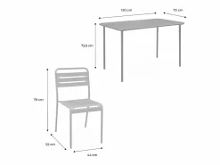 Sweeek Comedores De Jardín|Set mesa de jardín bistró de acero con 4 sillas, 120cm tierra de siena