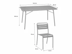 Sweeek Comedores De Jardín|Set mesa de jardín bistró plegable de acero con 2 sillones y 4 sillas,