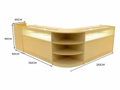 Monstershop Escritorio Secreter|Set Mostradores Comerciales con Luz LED "SAGITTARIUS" LM60 + 2xB1500 + TB60 – Arce