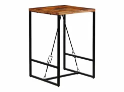vidaxl Set muebles bar 3 pzas madera reciclada cuero cabra auténtico Color natural claro New
