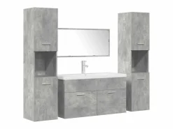 Set muebles de baño 5 piezas madera ingeniería hormigón^vidaxl Sale