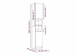 vidaxl Estantería Sobre Inodoro|Set muebles de baño 5 piezas madera contrachapada roble ahumado