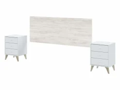 Set Muebles Dormitorio 150 cm (Cabecero + Mesitas + Cama + Cómoda)^ Clearance