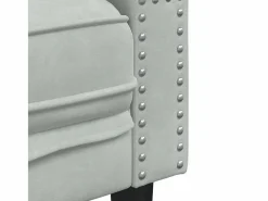 Set sofás Chesterfield con cojines 3 pzas terciopelo claro^Clicnbuy