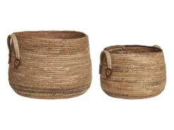 Set van 2 AOSTA opbergmanden – Natuurlijke jute met leren handvatten^Les Tendances Hot