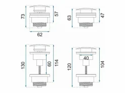 Sifón De Lavabo Klik-Klak Universal Brush Nickel^Rea