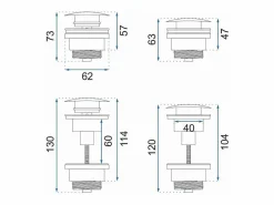 Sifón De Lavabo Klik-Klak Universal Gold^Rea