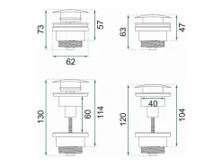 Sifón De Lavabo Klik-Klak Universal White^Rea Outlet