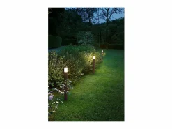 Sigaro - Bolardo de jardín con 1 bombilla E27 máx. 20 W IP54, aluminio pintado, bolardo para exterior, claro, altura 90 cm - Perenz^