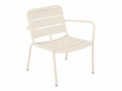 Silla baja apilable de jardín + reposapiés - metal - - MIRMANDE de^MYLIA Online