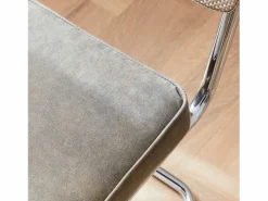Sweeek Sillas Y Lotes De Sillas|Silla cantilever con respaldo efecto ratán, set de 2 pardo