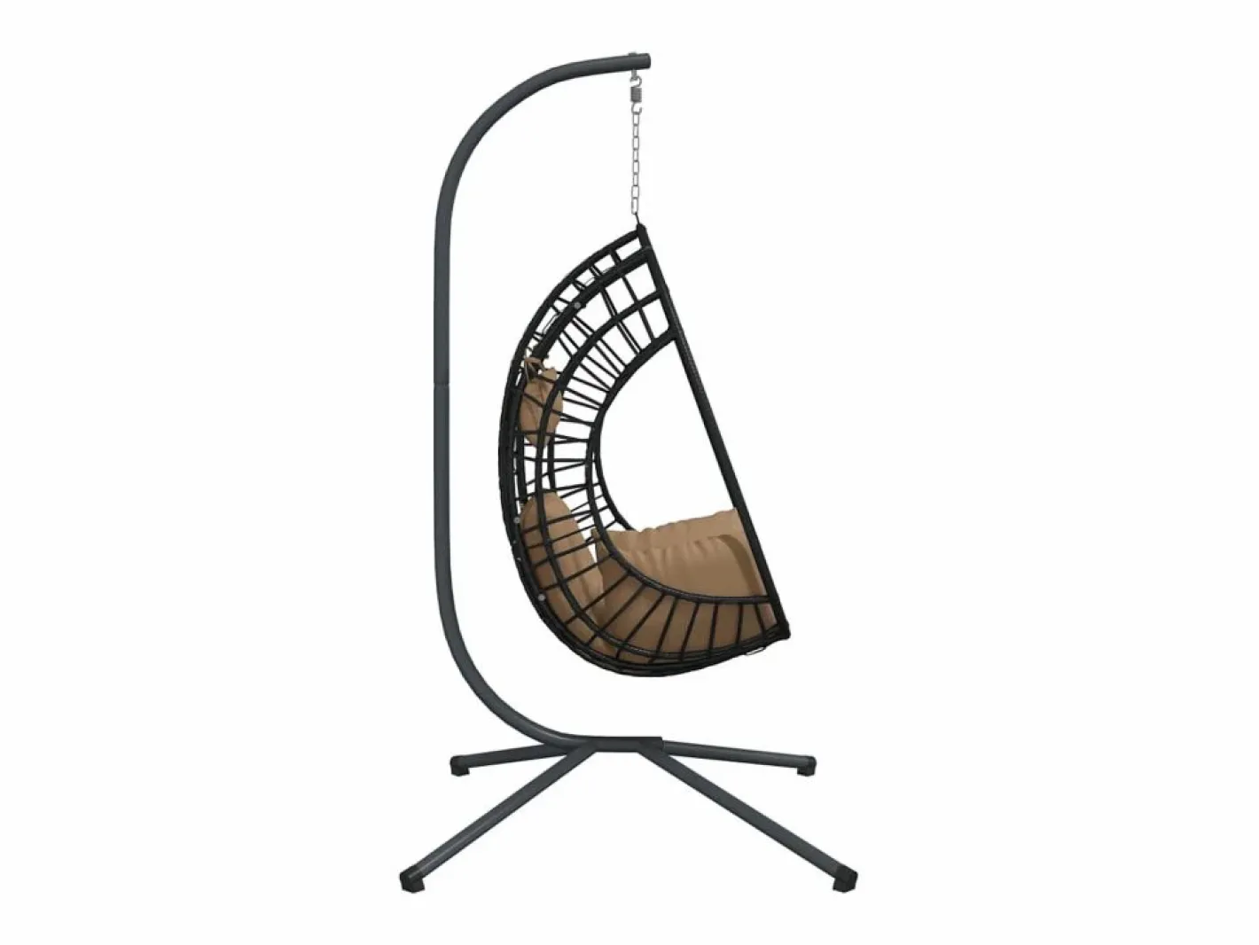 Silla colgante huevo con soporte tela y acero gris taupe ES392495^ Outlet