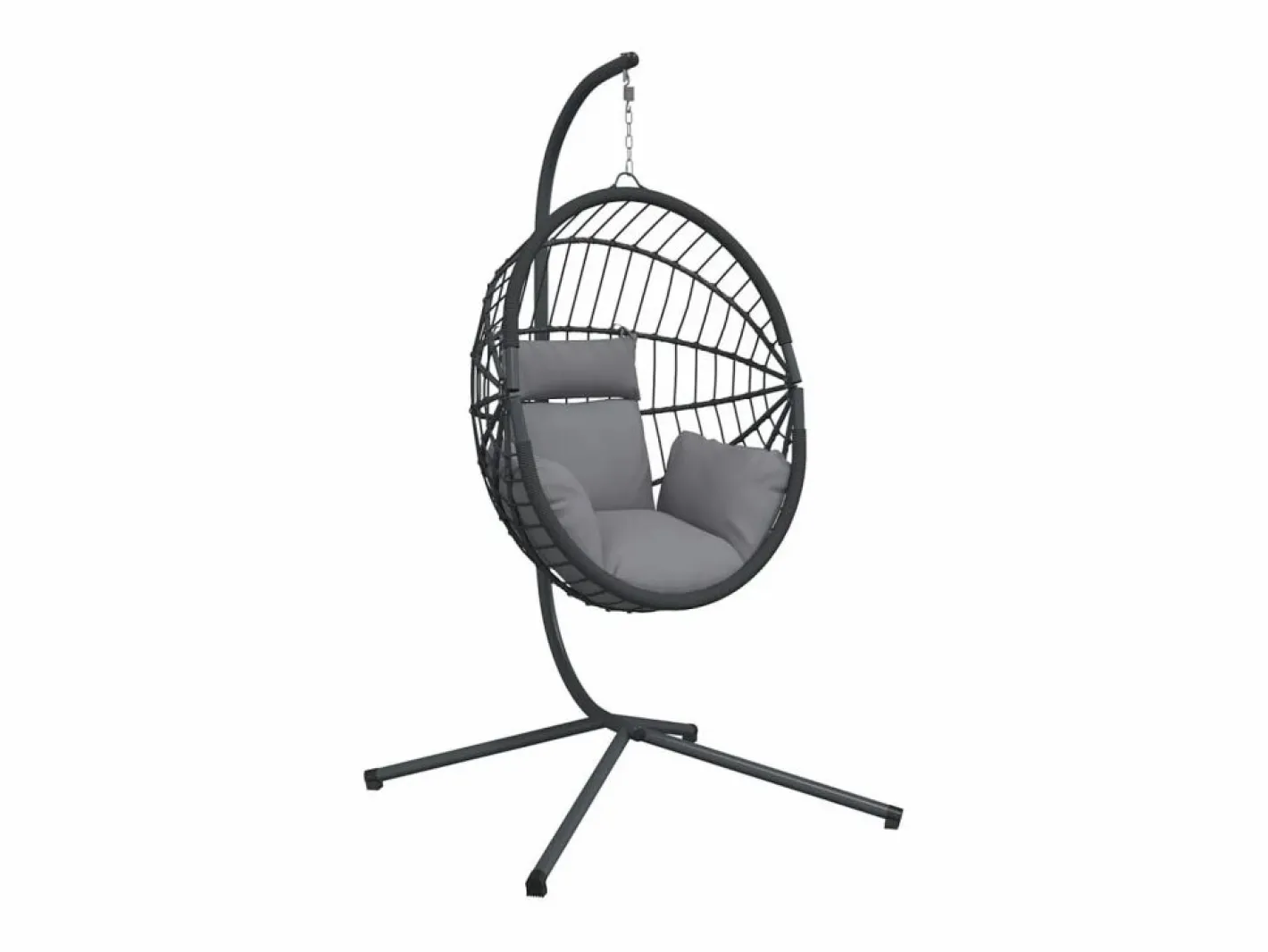 Silla colgante huevo con soporte ratán y acero ES136832^ New