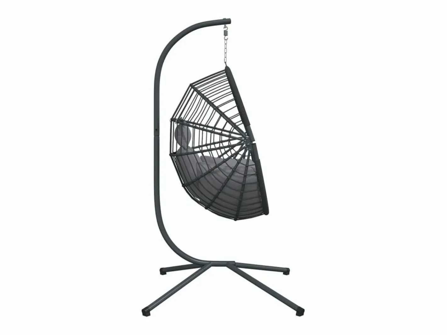 Silla colgante huevo con soporte ratán y acero ES136832^ New