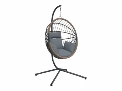 Silla colgante huevo con soporte ratán y acero claro ES845251 Gris Best