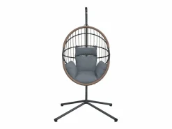 Silla colgante huevo con soporte ratán y acero claro ES845251 Gris Best