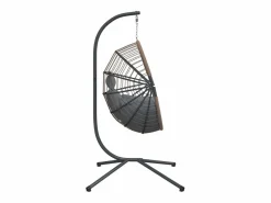 Silla colgante huevo con soporte ratán y acero claro ES845251 Gris Best