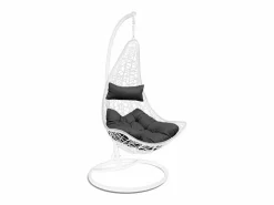 Silla Colgante Mecedora Once. Muebles de Jardin o Terraza , Cojin Negro^Saldosystocks Discount