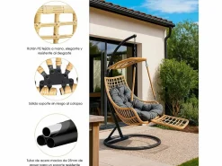 Silla Colgante Yoevu - con reposapiés para interior y exterior - YV-RELAXCHAIR^ New