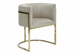 Vente-unique Sillas Y Lotes De Sillas|Silla con brazos - Terciopelo y metal - y dorado - PERIA