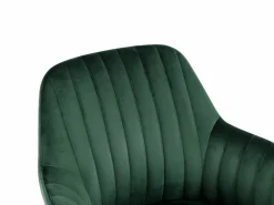 Vente-unique Silla con brazos - Terciopelo y metal efecto madera - Verde oscuro - ELEANA Verde esmeralda Discount